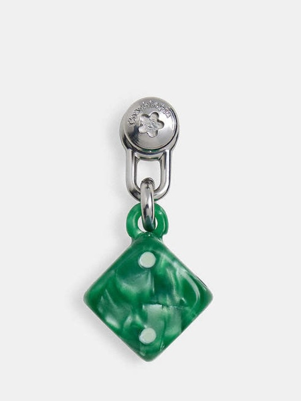 Coachtopia Dice Silver Clip Bag Charm with Green Marbled Resin Pendant RARE
NWT - Picture 2 of 4